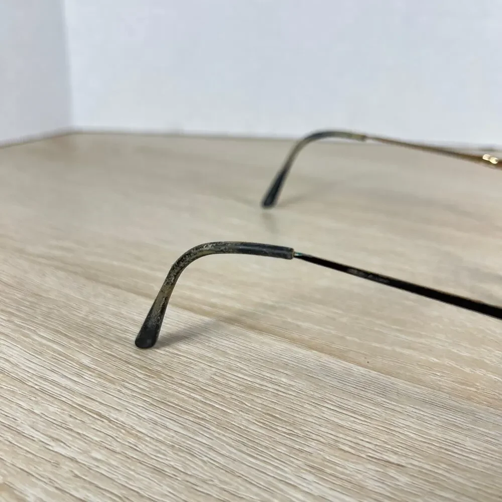 Vintage Gucci GG2278 Eyeglasses Gold Black Metal Oval Horse Bit Italy 58-17-135